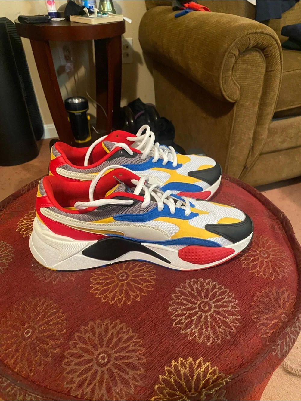 RS-X Men's Multicolor Athletic Sneakers - White/Yellow/Blue/Red/Black